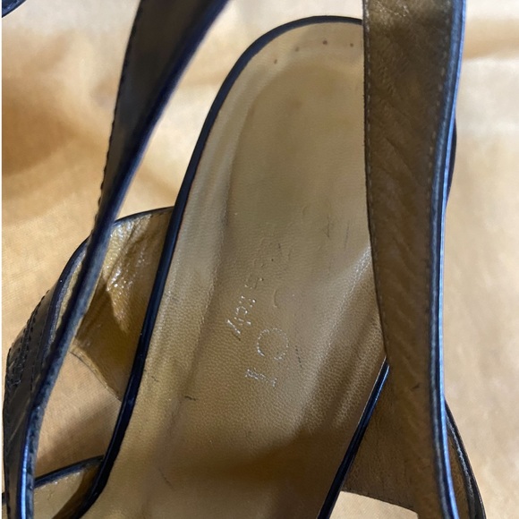 Gucci heels pumps sandals sling ankle strap designer luxury sz 10 C authentic - Picture 8 of 10